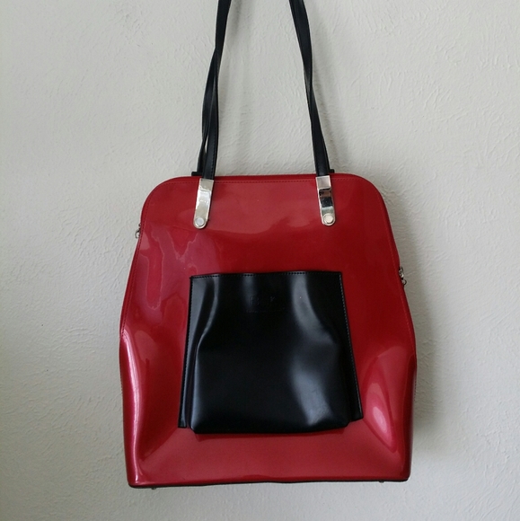 Beijo Handbags - Beijo London paris New york Red Vinyl Purse